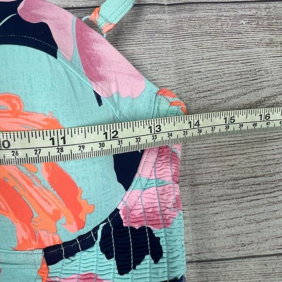 Seafolly Tankini Blue Floral Padded Swim Tank Top Size 10 - Picture 7 of 8